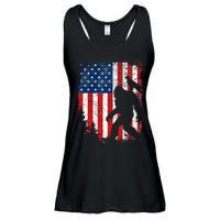 Bigfoot 4th of July Bald Eagle American USA Flag Patriotic Ladies Essential Flowy Tank