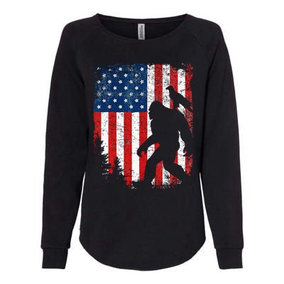 Bigfoot 4th of July Bald Eagle American USA Flag Patriotic Womens California Wash Sweatshirt