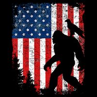 Bigfoot 4th of July Bald Eagle American USA Flag Patriotic Premium T-Shirt