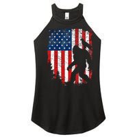 Bigfoot 4th of July Bald Eagle American USA Flag Patriotic Women's Perfect Tri Rocker Tank