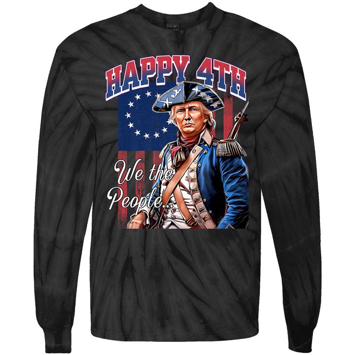 Biden 4th Of July Great Again Patriotic Trump Tie-Dye Long Sleeve Shirt