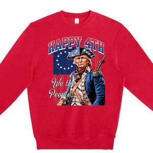 Biden 4th Of July Great Again Patriotic Trump Premium Crewneck Sweatshirt