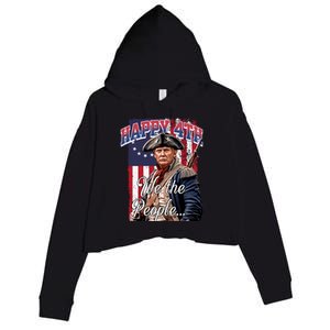 Biden 4th Of July Great Again Patriotic Trump Crop Fleece Hoodie