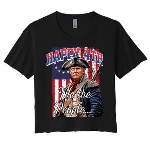 Biden 4th Of July Great Again Patriotic Trump Women's Crop Top Tee