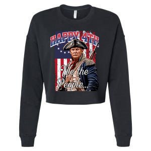 Biden 4th Of July Great Again Patriotic Trump Cropped Pullover Crew