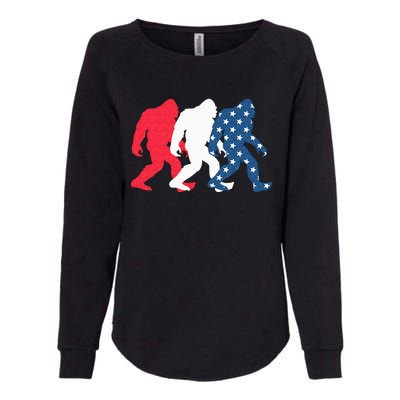 Bigfoot 4th Of July Sasquatch American Flag Patriotic USA Womens California Wash Sweatshirt