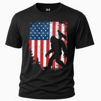Bigfoot 4th of July Bald Eagle American USA Flag Patriotic Performance Shirt