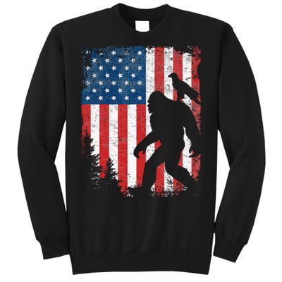 Bigfoot 4th of July Bald Eagle American USA Flag Patriotic Sweatshirt