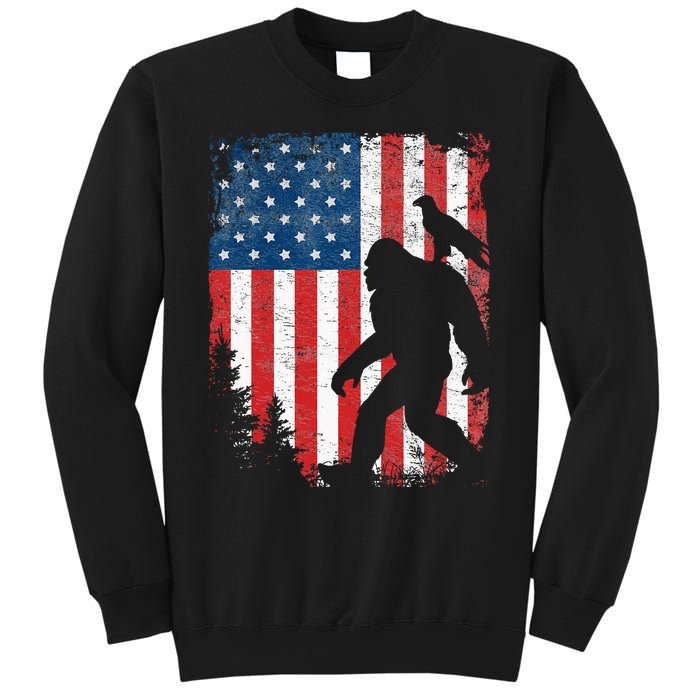 Bigfoot 4th of July Bald Eagle American USA Flag Patriotic Sweatshirt