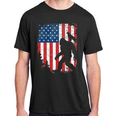 Bigfoot 4th of July Bald Eagle American USA Flag Patriotic Adult ChromaSoft Performance T-Shirt