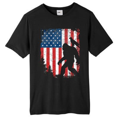 Bigfoot 4th of July Bald Eagle American USA Flag Patriotic Tall Fusion ChromaSoft Performance T-Shirt