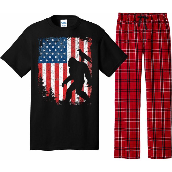 Bigfoot 4th of July Bald Eagle American USA Flag Patriotic Pajama Set