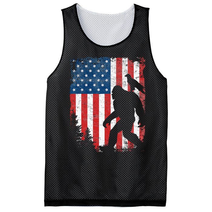 Bigfoot 4th of July Bald Eagle American USA Flag Patriotic Mesh Reversible Basketball Jersey Tank