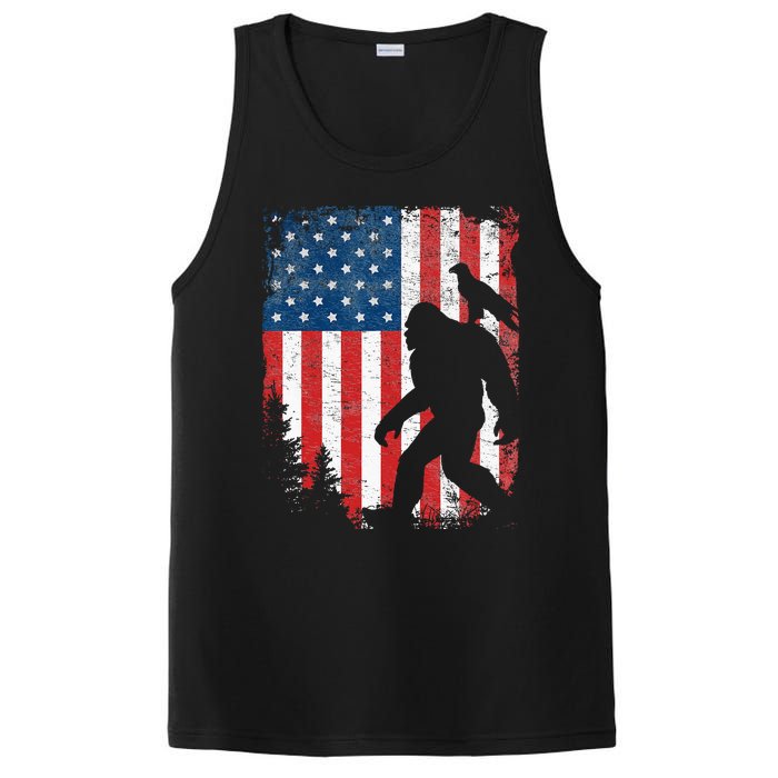 Bigfoot 4th of July Bald Eagle American USA Flag Patriotic PosiCharge Competitor Tank