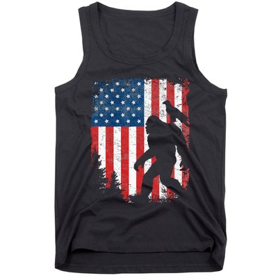 Bigfoot 4th of July Bald Eagle American USA Flag Patriotic Tank Top