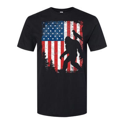 Bigfoot 4th of July Bald Eagle American USA Flag Patriotic Softstyle CVC T-Shirt