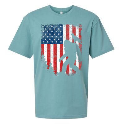 Bigfoot 4th of July Bald Eagle American USA Flag Patriotic Sueded Cloud Jersey T-Shirt