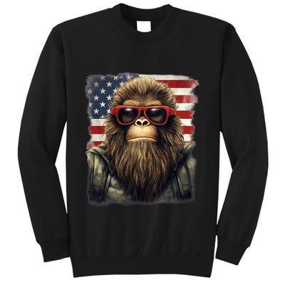 Bigfoot 4th Of July American USA Flag Patriotic Sweatshirt