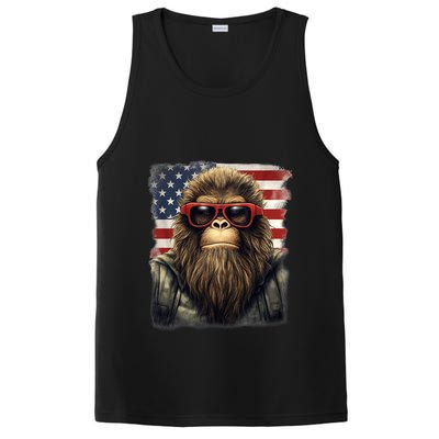 Bigfoot 4th Of July American USA Flag Patriotic PosiCharge Competitor Tank