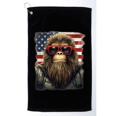 Bigfoot 4th Of July American USA Flag Patriotic Golf Towel