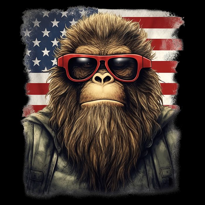 Bigfoot 4th Of July American USA Flag Patriotic Visor