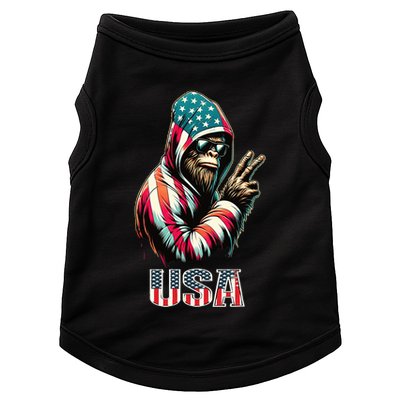 Bigfoot 4th Of July Usa Patriotic Sasquatch Doggie Tank