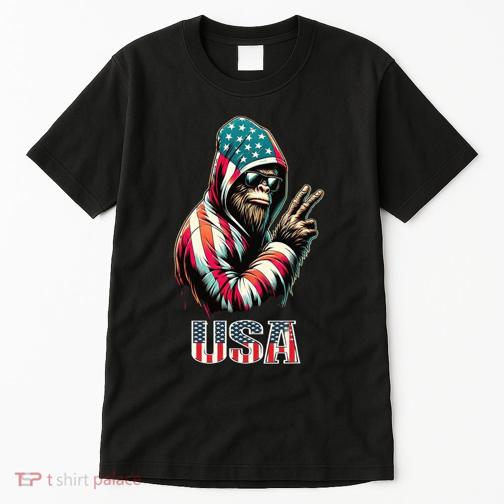 Bigfoot 4th Of July Usa Patriotic Sasquatch Tall T-Shirt