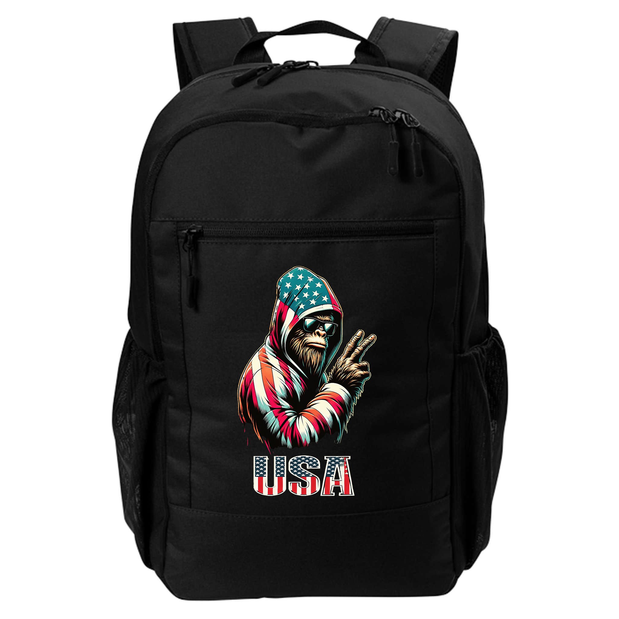Bigfoot 4th Of July Usa Patriotic Sasquatch Backpack