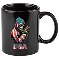 Bigfoot 4th Of July Usa Patriotic Sasquatch 11oz C Handle Ceramic Mug