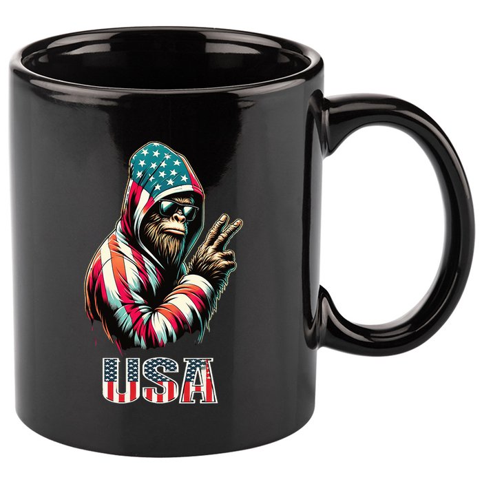 Bigfoot 4th Of July Usa Patriotic Sasquatch 11oz C Handle Ceramic Mug