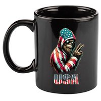 Bigfoot 4th Of July Usa Patriotic Sasquatch 11oz C Handle Ceramic Mug