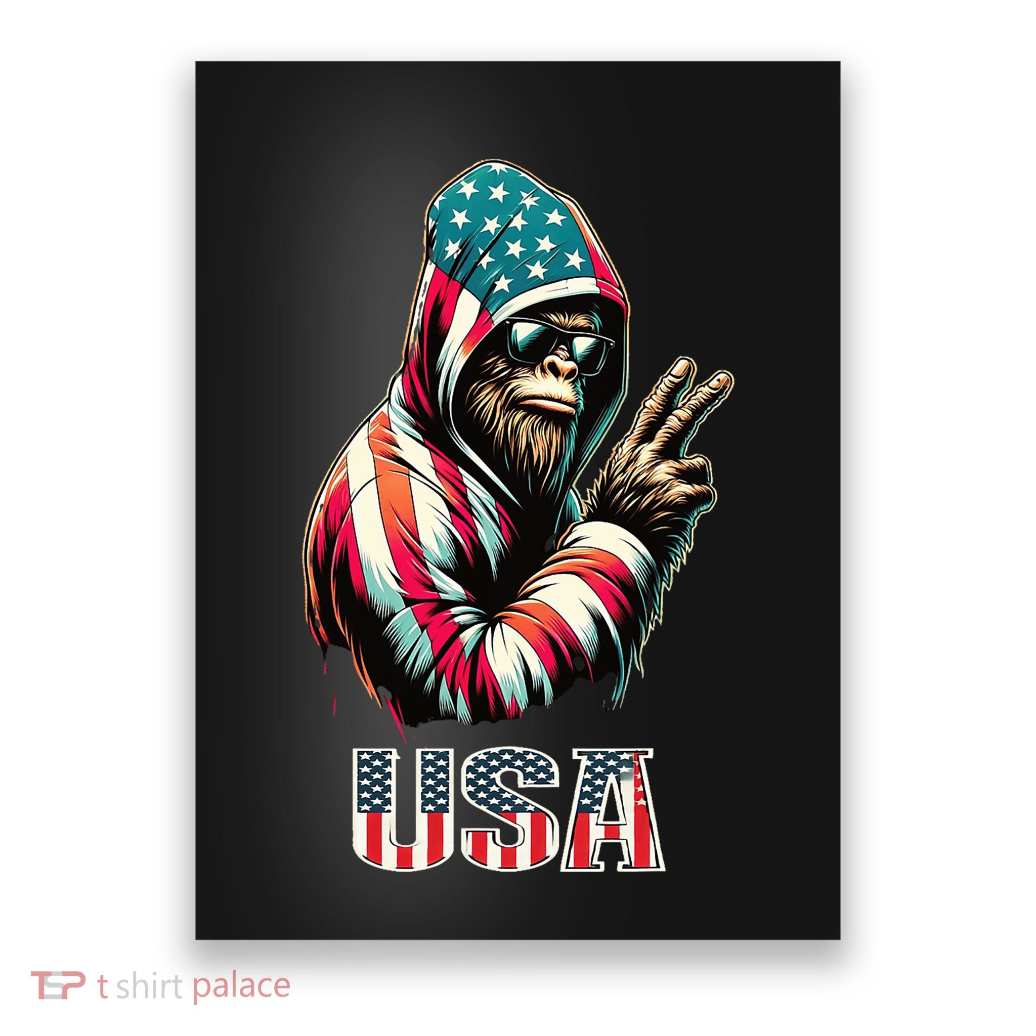 Bigfoot 4th Of July Usa Patriotic Sasquatch Poster