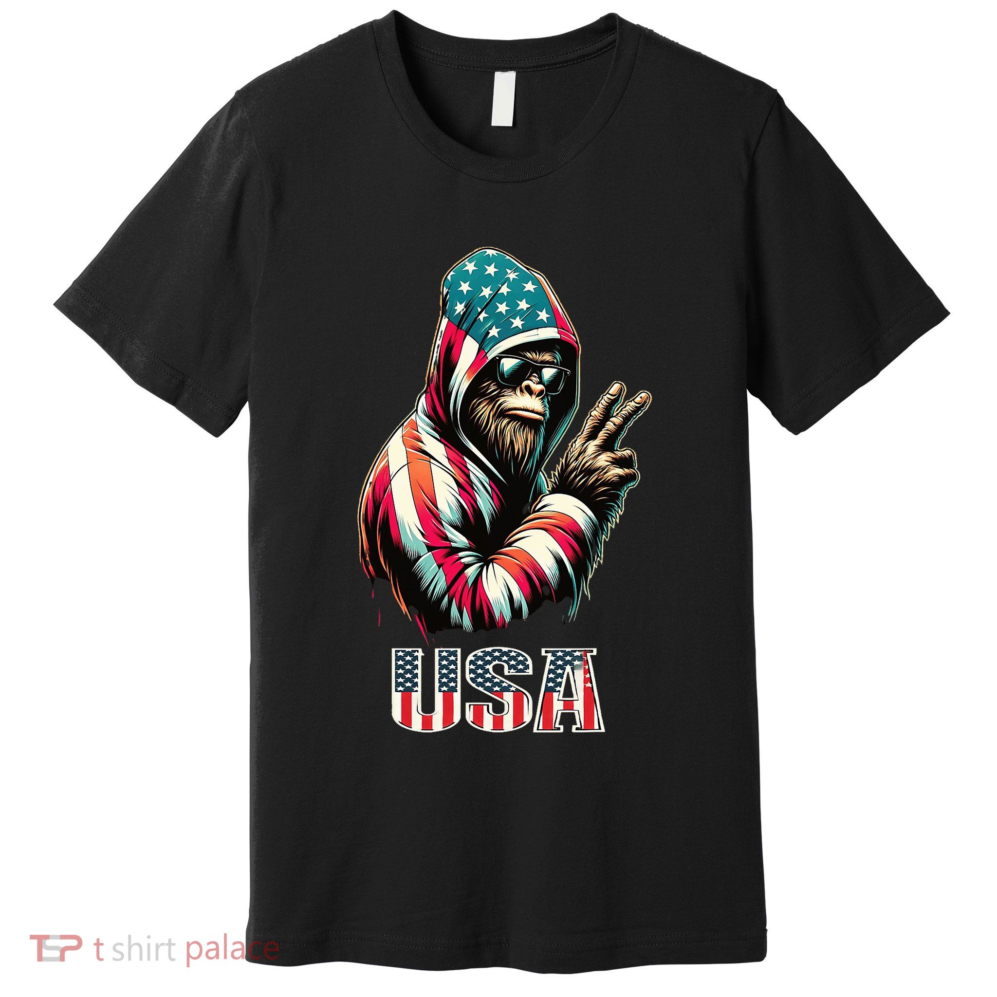 Bigfoot 4th Of July Usa Patriotic Sasquatch Premium T-Shirt