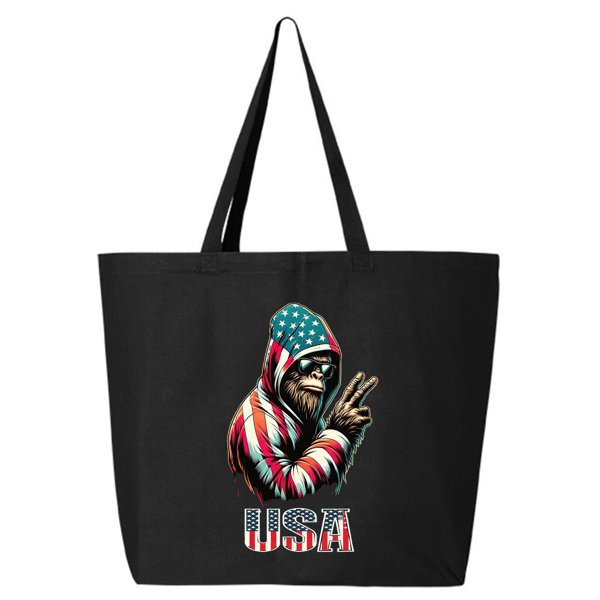 Bigfoot 4th Of July Usa Patriotic Sasquatch 25L Jumbo Tote