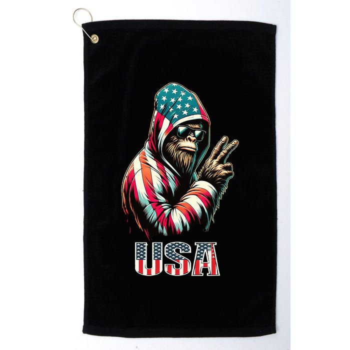 Bigfoot 4th Of July Usa Patriotic Sasquatch Golf Towel