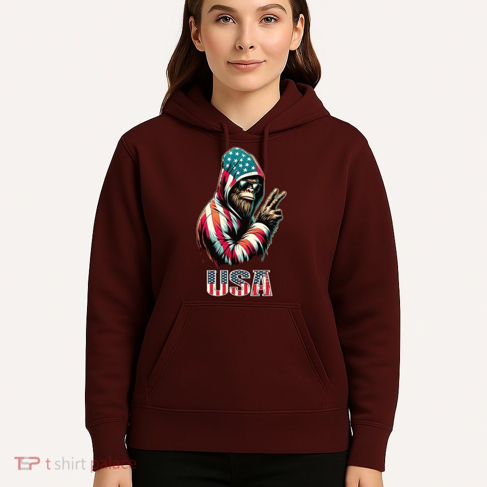 Bigfoot 4th Of July Usa Patriotic Sasquatch Hoodie