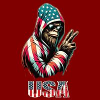 Bigfoot 4th Of July Usa Patriotic Sasquatch Youth Performance Sprint T-Shirt
