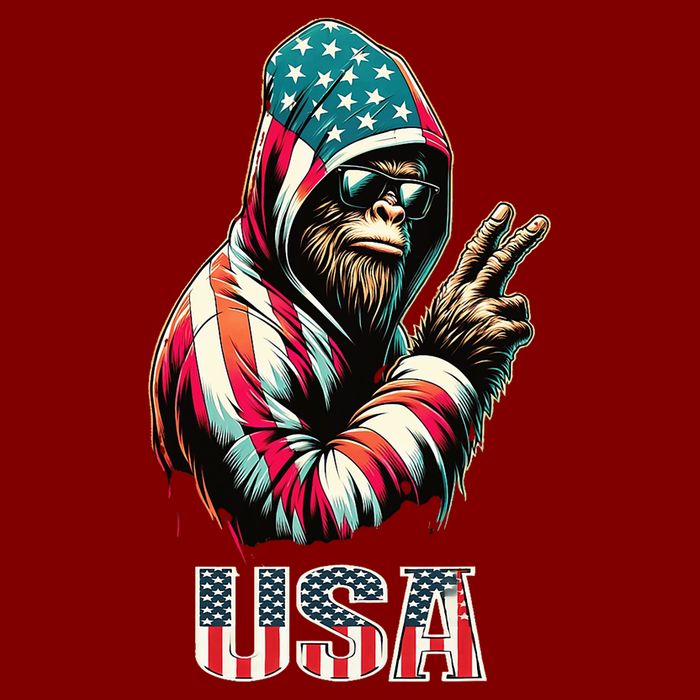 Bigfoot 4th Of July Usa Patriotic Sasquatch Youth Performance Sprint T-Shirt
