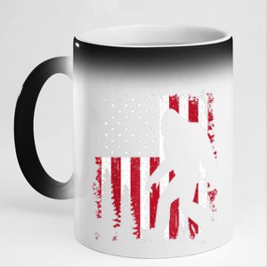 Bigfoot 4th Of July American Usa Flag Patriotic 11oz Black Color Changing Mug