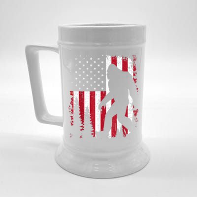 Bigfoot 4th Of July American Usa Flag Patriotic Beer Stein