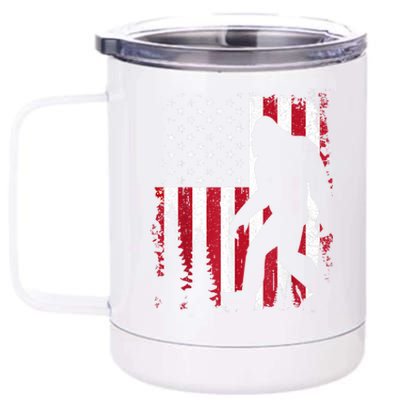 Bigfoot 4th Of July American Usa Flag Patriotic 12 oz Stainless Steel Tumbler Cup