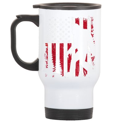 Bigfoot 4th Of July American Usa Flag Patriotic Stainless Steel Travel Mug