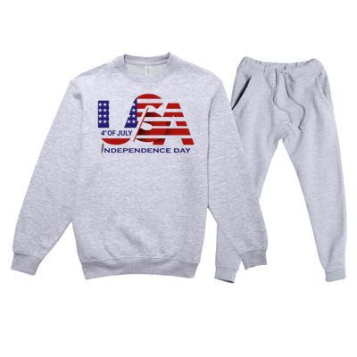 Beautiful 4th Of July Independence Day Premium Crewneck Sweatsuit Set