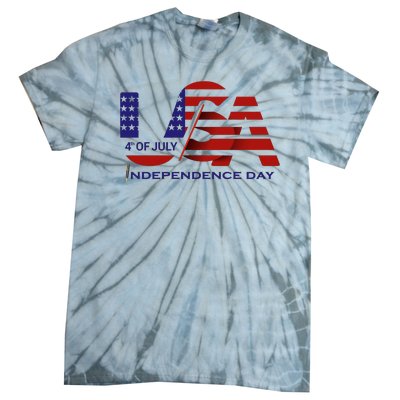 Beautiful 4th Of July Independence Day Tie-Dye T-Shirt