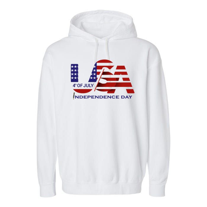 Beautiful 4th Of July Independence Day Garment-Dyed Fleece Hoodie