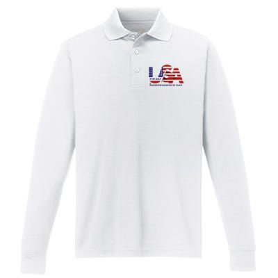 Beautiful 4th Of July Independence Day Performance Long Sleeve Polo