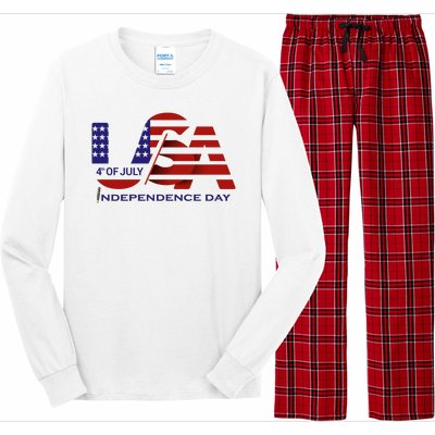 Beautiful 4th Of July Independence Day Long Sleeve Pajama Set