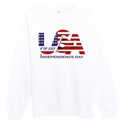 Beautiful 4th Of July Independence Day Premium Crewneck Sweatshirt