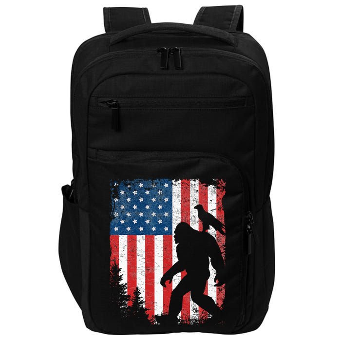 Bigfoot 4th Of July Bald Eagle American USA Flag Patriotic Impact Tech Backpack