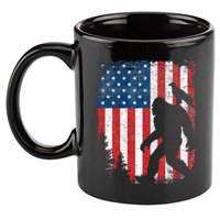 Bigfoot 4th Of July Bald Eagle American USA Flag Patriotic 11oz C Handle Ceramic Mug